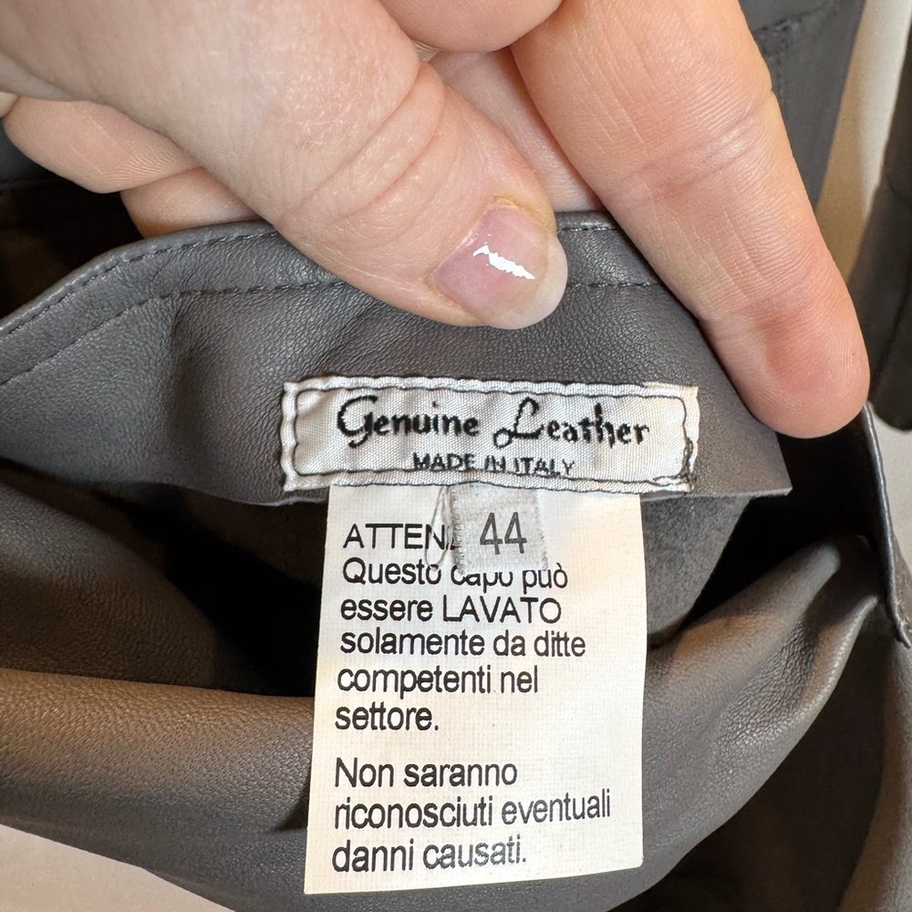 Casini Jennifer Tattanelli P312R Reversible Grey Full Grain Leather Jacket - Picture 6 of 16